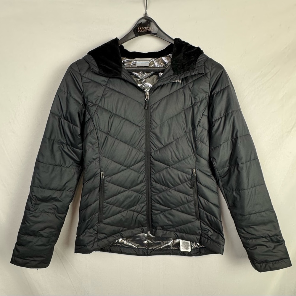 EUC Columbia Hooded Omni Heat Women’s Zippered Jacket Size M Color Black
